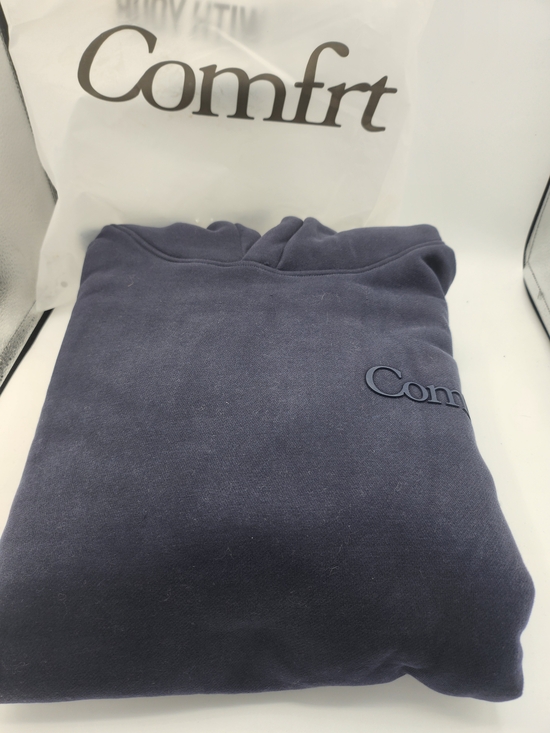 Comfrt Tops - Comfrt Navy Minimalist Hoodie - Size Large